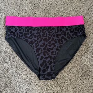 Mack and Mal Ray Of Sunshine Swim Bottoms- Charcoal Leopard & Neon Pink- New!